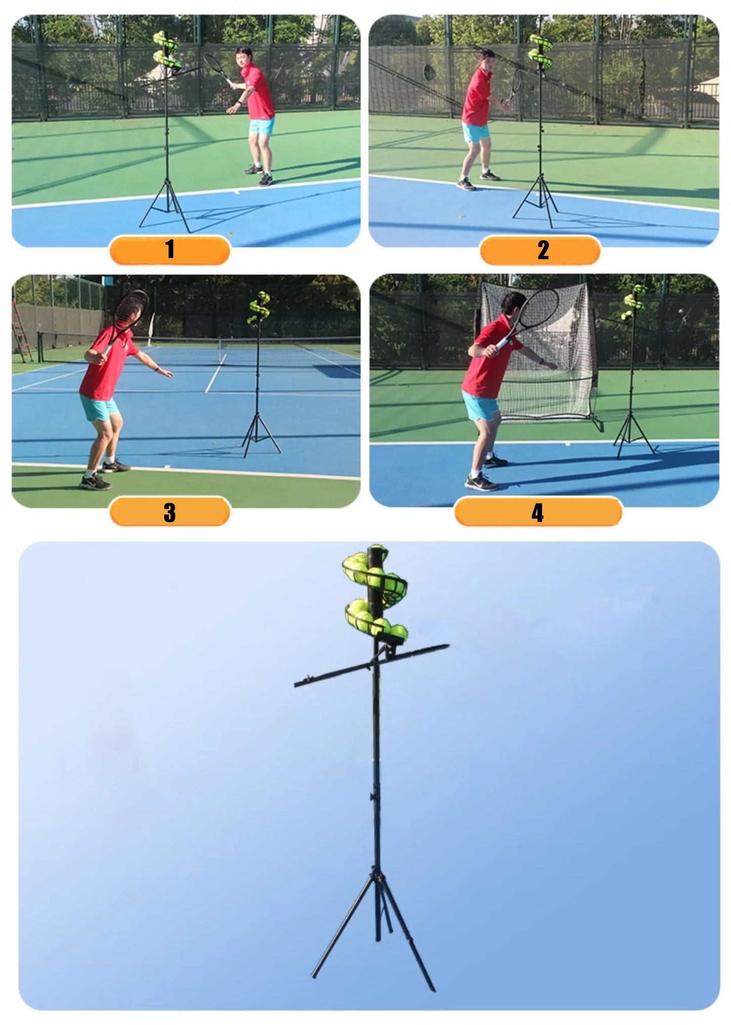 🎯 Automatic Tennis Ball Launcher – Adjustable Speed & Height Trainer
