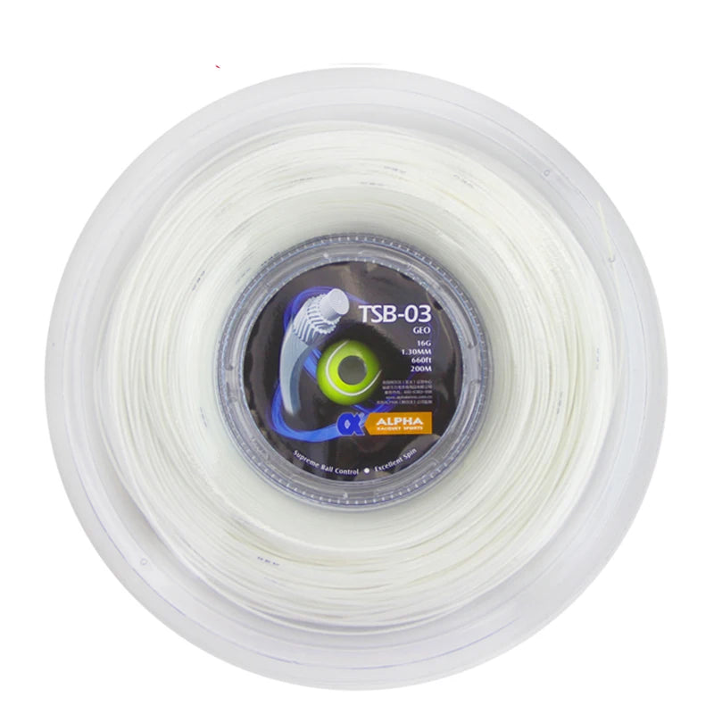 🧵 Alpha Nylon Tennis String – 200m Reel | 1.30mm Hexagonal Soft Control Line