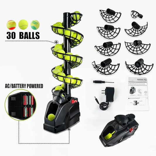 🎾 Portable Tennis & Padel Serving Machine – Slide Rail Ball Feeder